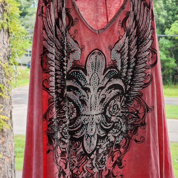 VOCAL BRAND TOP MADE OUT OF TSHIRT LIKE FABRIC PINK BLACK AND WHITE SLEEVELES - Picture 5 of 7